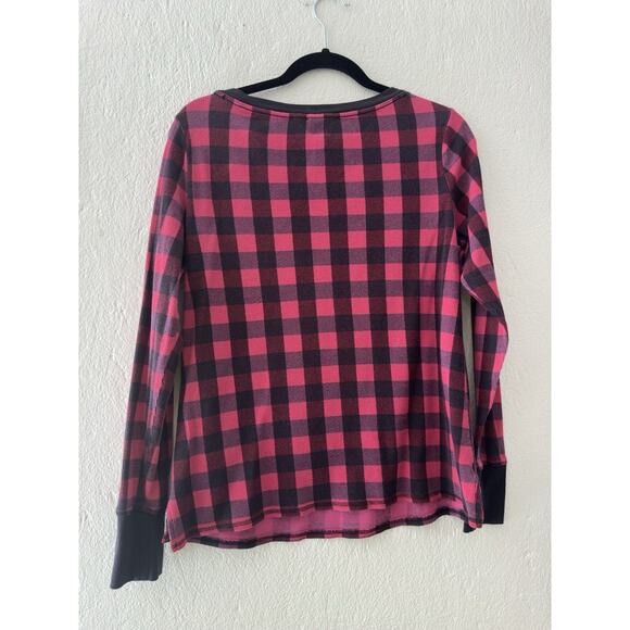 Women's Victoria's Secret Pink Plaid Thermal 2 Piece Pajama Sleep Set Med - Picture 9 of 16